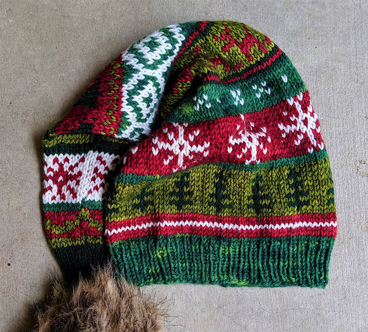 Winter Holiday Hat Knitting Kit  - design by Nancy Bates